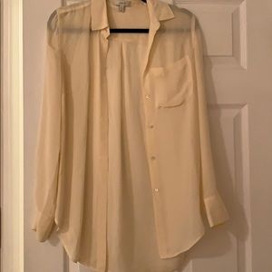 JCrew Cream Silk Blouse